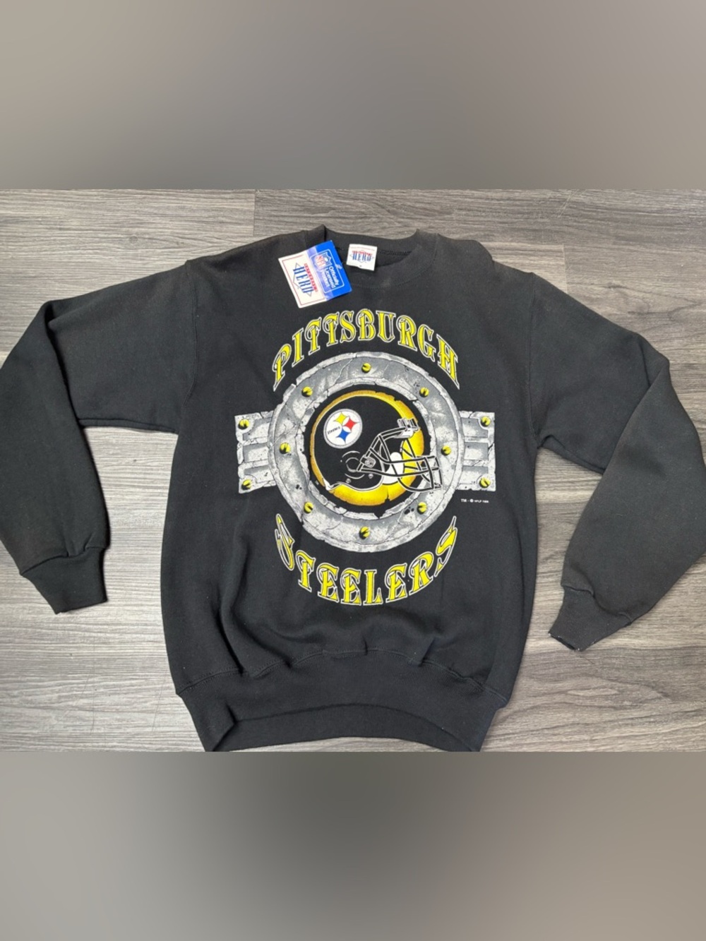 Vintage 1988 Pittsburgh Steelers Black Crewneck Sweatshirt NWT Medium